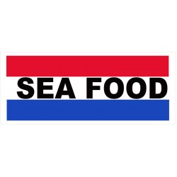 Seafood Patriotic 2.5' x 6' Vinyl Business Banner