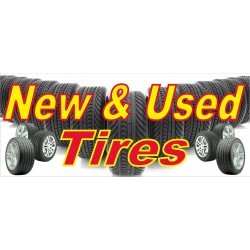 New & Used Tires 2.5' x 6' Vinyl Business Banner