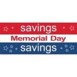 Memorial Day Savings Stars 2.5' x 6' Vinyl Business Banner