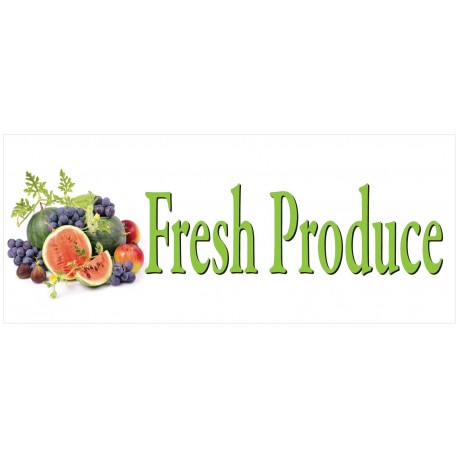 Fresh Produce Fruit 2.5' x 6' Vinyl Banner