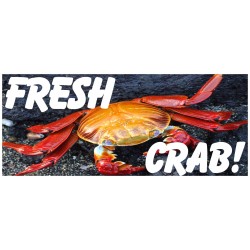 Fresh Crab 2.5' x 6' Vinyl Business Banner