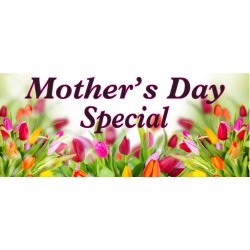 Mother's Day Specials Pink 2.5' x 6' Vinyl Business Banner