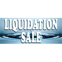 Liquidation Sale Blue 2.5' x 6' Vinyl Business Banner