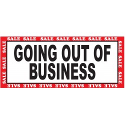 Green Going Out Of Business Sale 2.5' x 6' Vinyl Business Banner