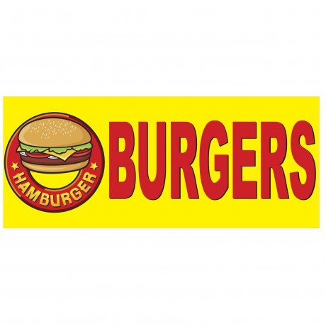Burgers 2.5' x 6' Vinyl Business Banner