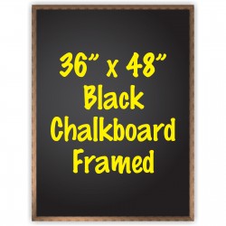 36" x 48" Wood Framed Black Chalkboard Sign