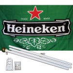 Heineken Beer 3' x 5' Polyester Flag, Pole and Mount