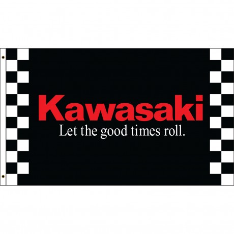 Kawasaki Black 3' x 5' Polyester Flag