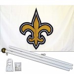 New Orleans Saints 3' x 5' Polyester Flag, Pole and Mount