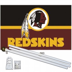 Washington Redskins 3' x 5' Polyester Flag, Pole And Mount