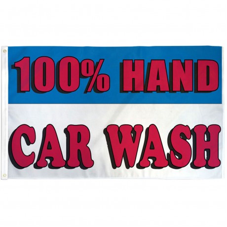 100% Hand Car Wash 3' x 5' Polyester Flag