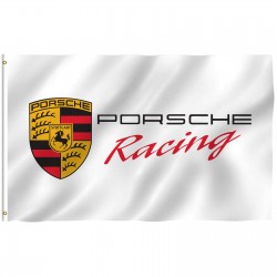 Porsche Racing White 3' x 5' Polyester Flag