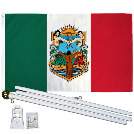 Baja California Mexico State 3' x 5' Polyester Flag, Pole and Mount