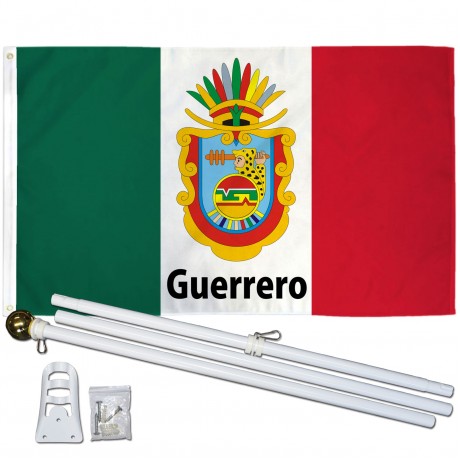 Guerrero Mexico State 3' x 5' Polyester Flag, Pole and Mount