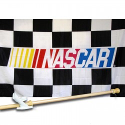 NASCAR Checkered 3' x 5' Flag, Pole and Mount