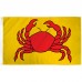 Crab Yellow 3' x 5' Polyester Flag, Pole and Mount