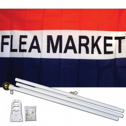 Flea Market Patriotic 3' x 5' Polyester Flag, Pole and Mount