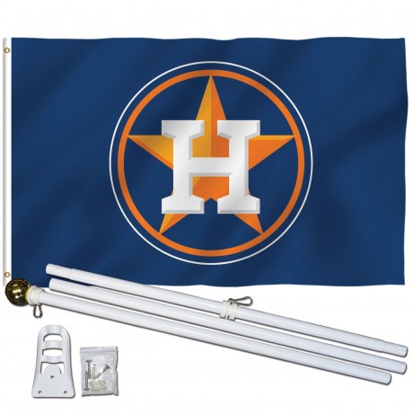 Houston Astros 3' x 5' Polyester Flag, Pole and Mount