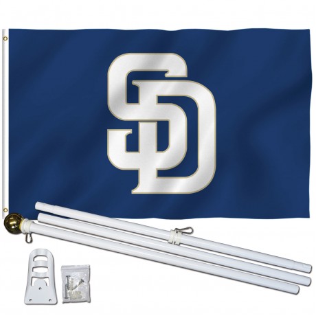San Diego Padres 3' x 5' Polyester Flag, Pole and Mount