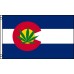 Colorado State Marijuana 3' x 5' Polyester Flag, Pole and Mount