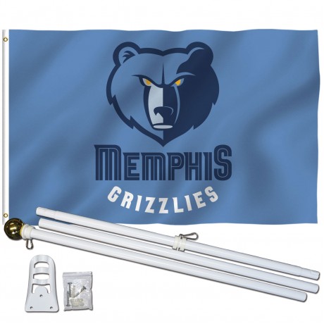 Memphis Grizzlies 3' x 5' Polyester Flag, Pole and Mount