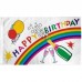 Happy Birthday Rainbow 3' x 5' Polyester Flag, Pole and Mount