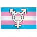 Transgender Symbol Pride 3' x 5' Polyester Flag, Pole and Mount