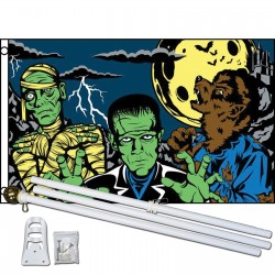 Fright Night 3' x 5' Polyester Flag, Pole and Mount