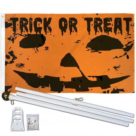 Trick Or Treat Halloween 3' x 5' Polyester Flag, Pole and Mount