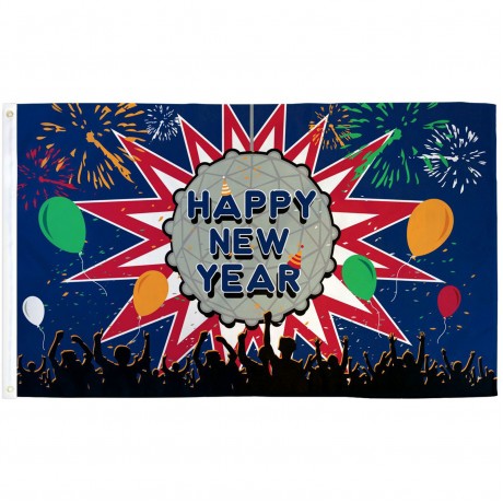 Happy New Year 3' x 5' Polyester Flag
