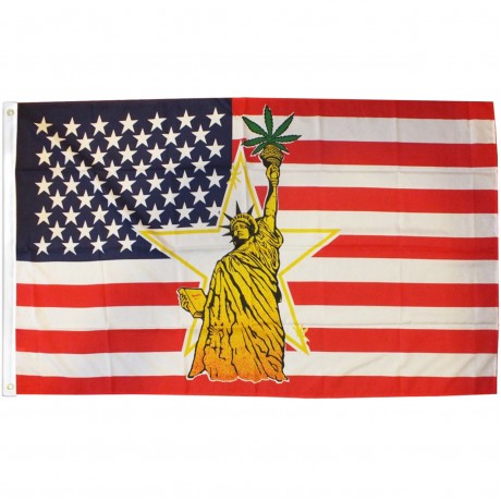 Statue of Liberty Pot Leaf 3' x 5' Polyester Flag