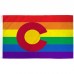 Colorado Rainbow Pride 3 'x 5' Polyester Flag, Pole and Mount