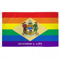 Delaware Rainbow Pride 3 'x 5' Polyester Flag