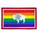 Wyoming Rainbow Pride 3 'x 5' Polyester Flag, Pole and Mount