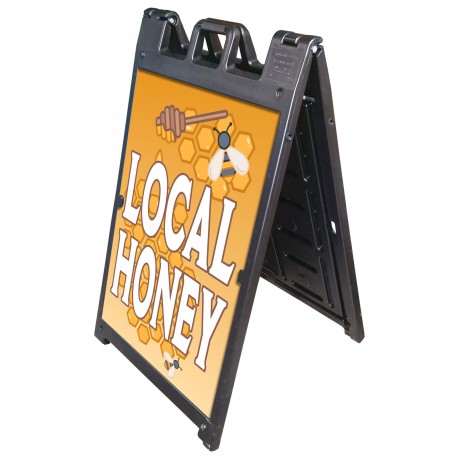 25" x 45" Black Poly Plastic A-Frame - Custom Color Posters