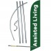 Assisted Living Green White Windless Swooper Flag Bundle