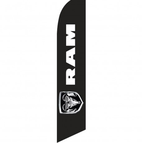 Dodge Ram Black Swooper Flag
