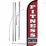 Fitness Center Red Windless Swooper Flag Bundle