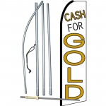 Cash For Gold White Extra Wide Swooper Flag Bundle