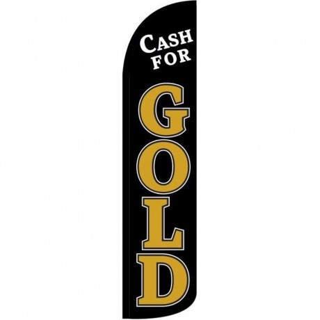Cash For Gold Black Windless Swooper Flag