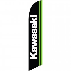 Kawasaki Black Green Windless Swooper Flag