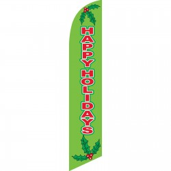 Happy Holidays Mistletoe Windless Swooper Flag