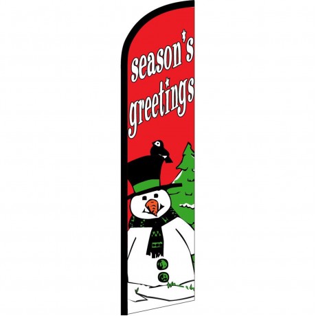 Seasons Greetings Snowman Windless Swooper Flag