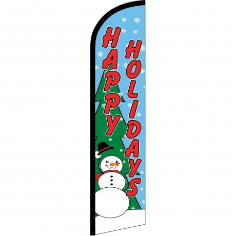 Happy Holidays Snowman Windless Swooper Flag