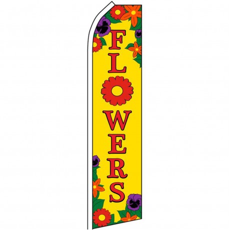 Flowers Yellow Swooper Flag