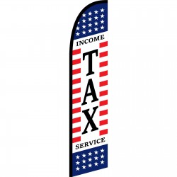 Income Tax Service Stars & Stripes Windless Swooper Flag