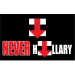 Never Hillary Black 3' x 5' Polyester Flag