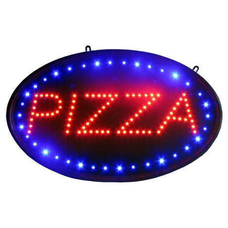 14" x 23" Oval Pizza LED Sign