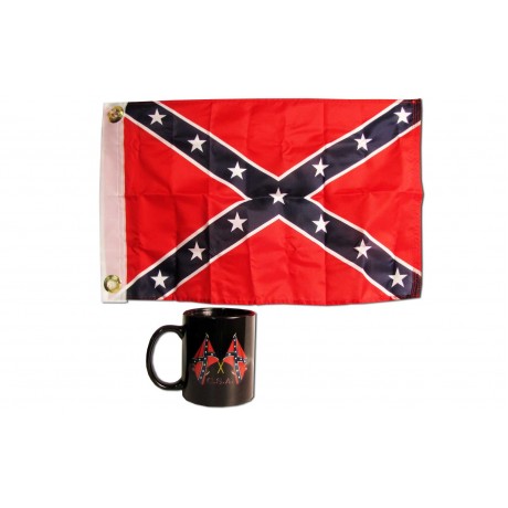Waving Rebel Crossed Flags Coffee Mug