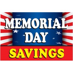 Memorial Day Savings Flag 2' x 3' Vinyl Business Banner